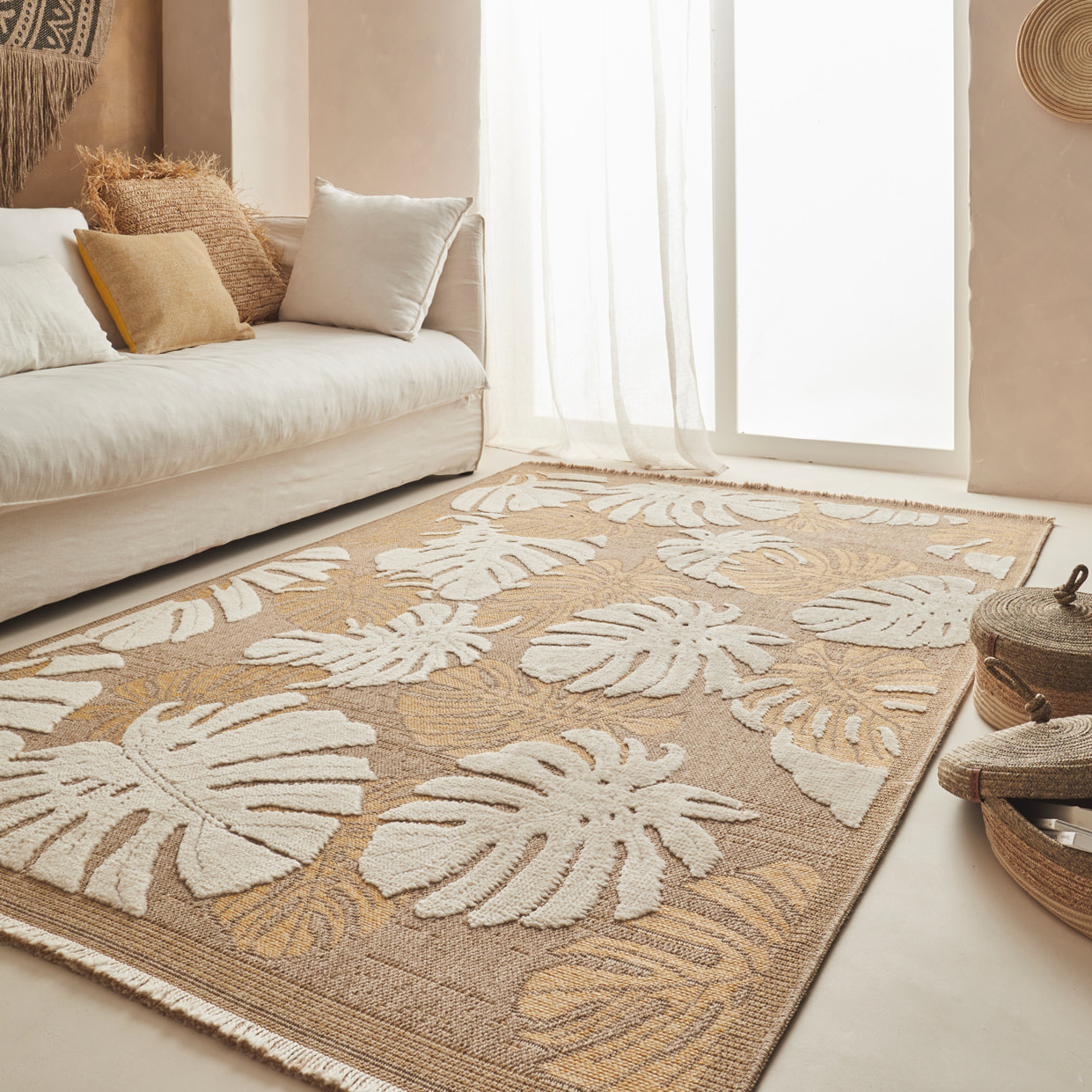 Tulum - Tapis effet jute avec motif