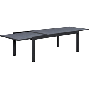 Table jardin en aluminium extensible "Lagos" - 200/320 x 105 x 76 cm - Noir