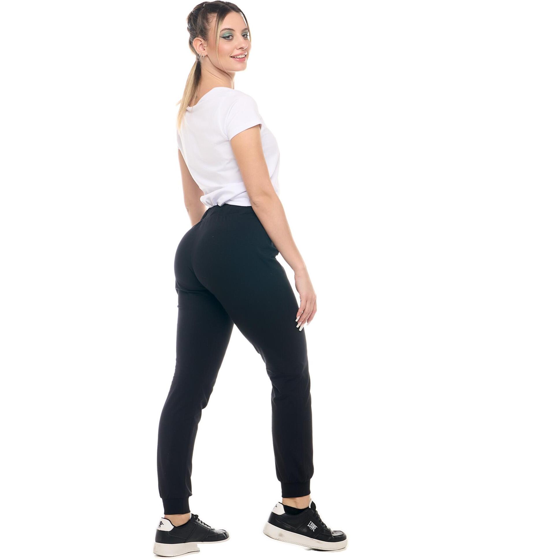 Leone Pantalón deportivo básico con puños