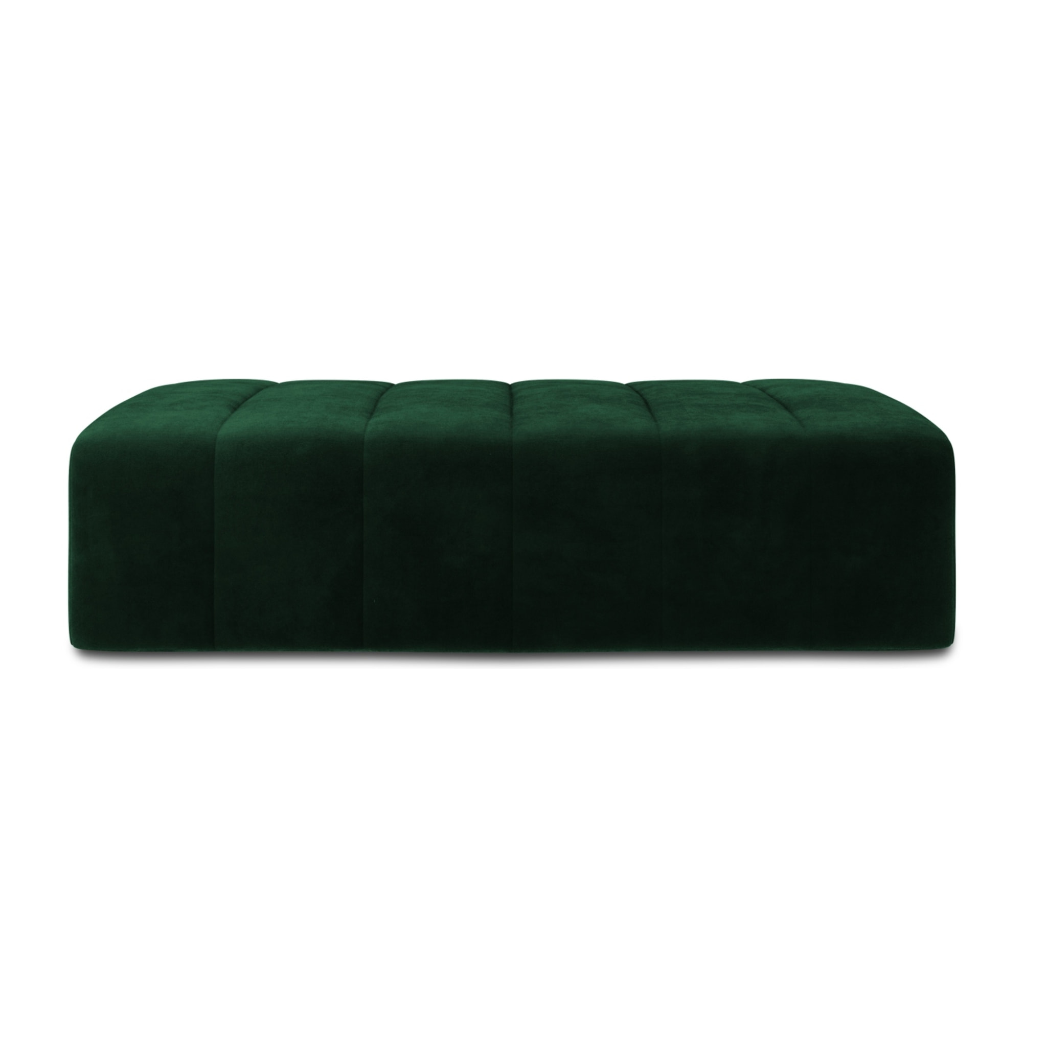 Pouf "Marcel" en velours vert bouteille