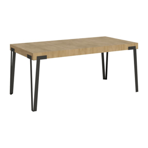 Mesa extensible 90x200/304 cm Rio Roble Natural estructura Antracita