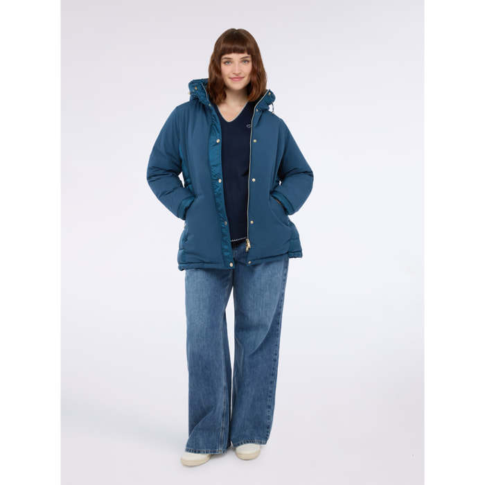 Fiorella Rubino - Plumífero híbrido con capucha - Petrol Blue