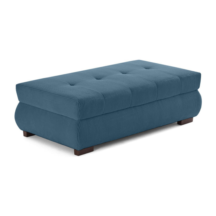 Vermont - pouf d'appoint - en velours côtelé - Bleu