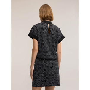 Motivi - Blusa de jersey con aplicación geométrica de strass - Negro