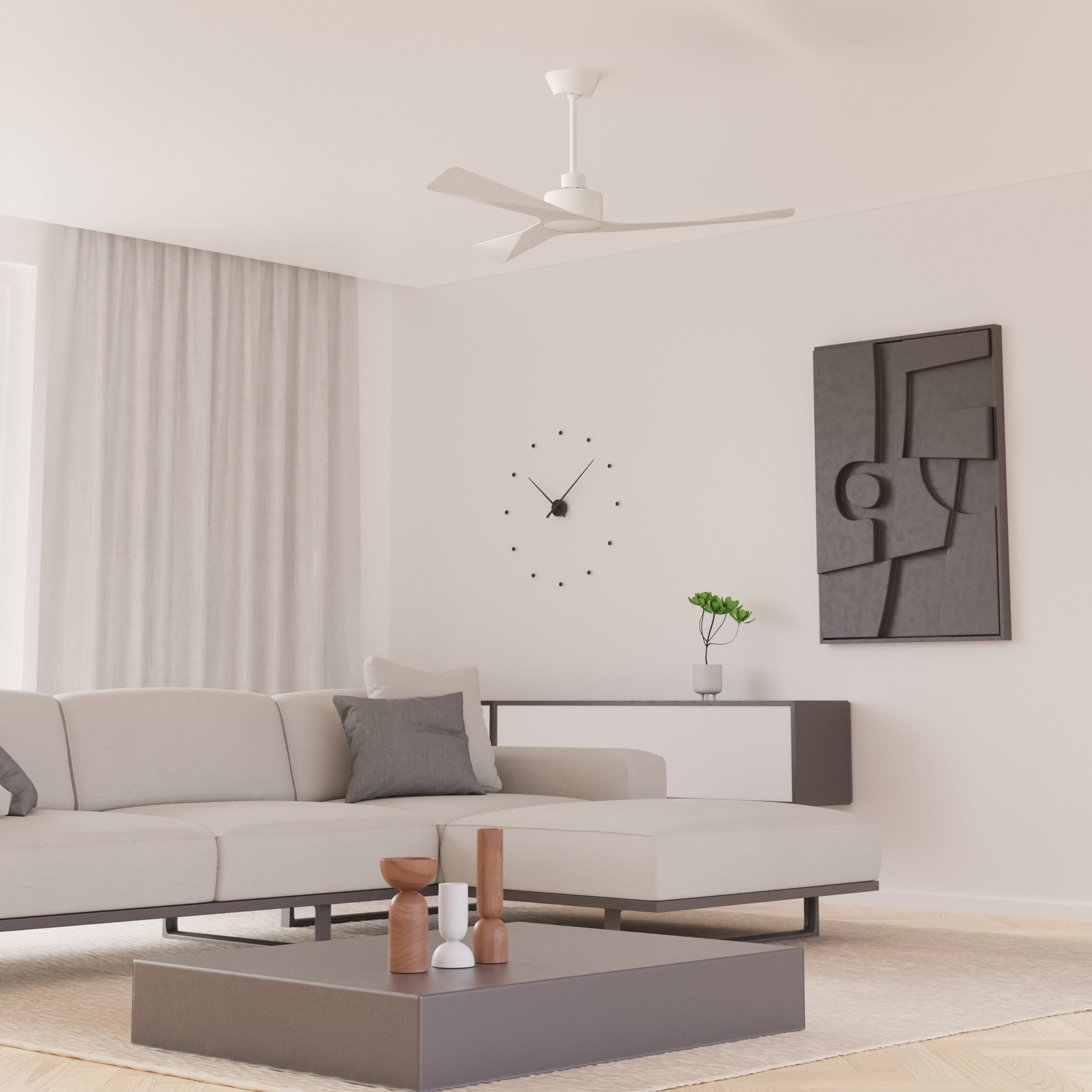 Forlight Ventilador IP20 Mogan Blanco brillante Blanco