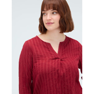 Fiorella Rubino - Blusa a righe in cotone - Bordeaux