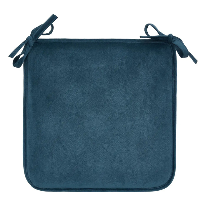 Galette de chaise Lilou bleu egéen 38x38cm