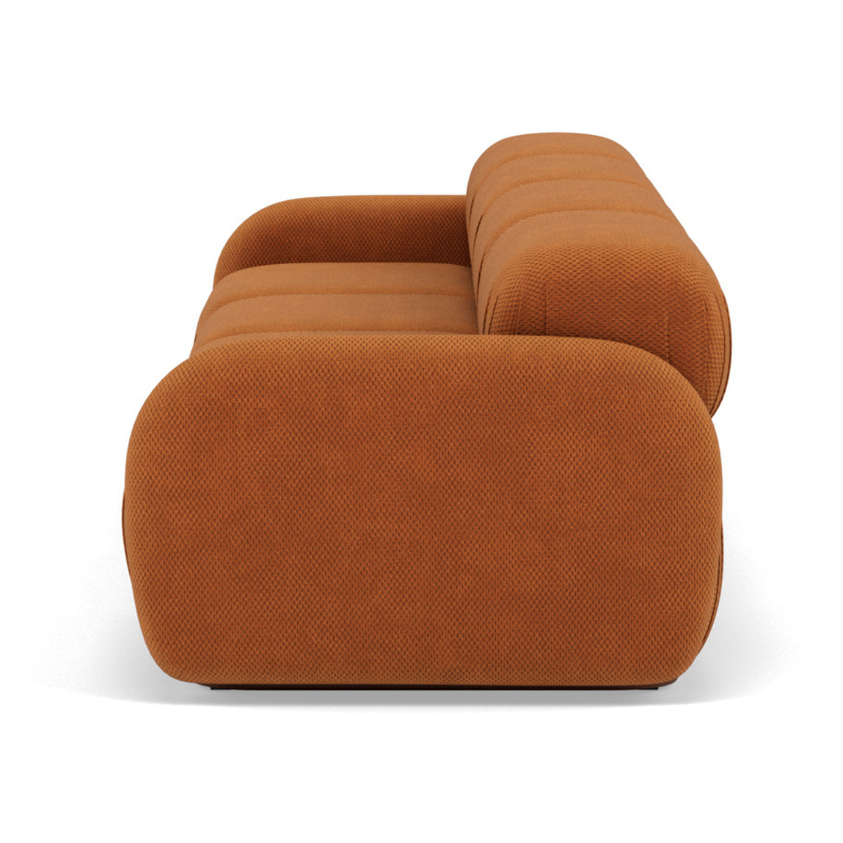 Penelope - canapé droit modulable 4 places en velours texturé - Terracotta