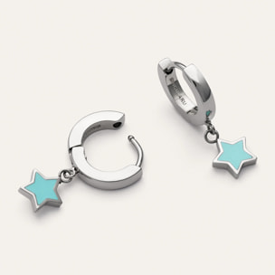 Orecchini Cerchio Star Sky Smalto Acier