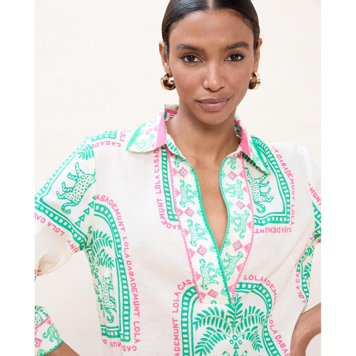 Abito corto stampato in stile thailandese