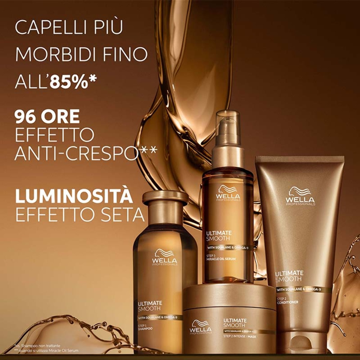 WELLA PROFESSIONALS Kit Ultimate Smooth Step 1 Shampoo 1000ml + Step 2 Intense Mask 500ml