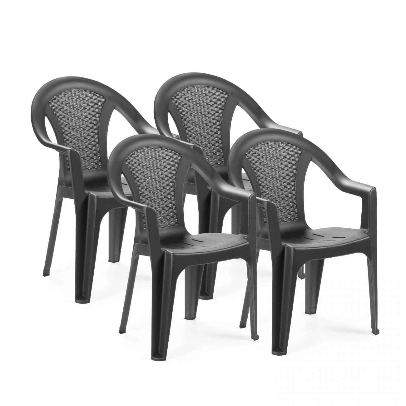 Pack 4 sillas de exterior Coral Antracita