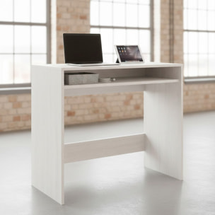 Scrivania Da Studio Compatto Tavolo Con Vano Portaoggetti Design Moderno Per Home Office Cameretta Smart Working 79 x 43 x 78 Cm Bianco Frassino