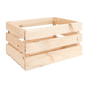 Caja de madera maciza en tono natural grande Alto: 25.5 Largo: 49 Ancho: 29.5