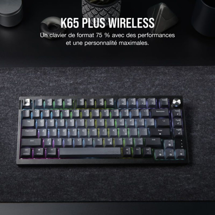 Clavier gamer sans fil CORSAIR K65 PLUS Wireless