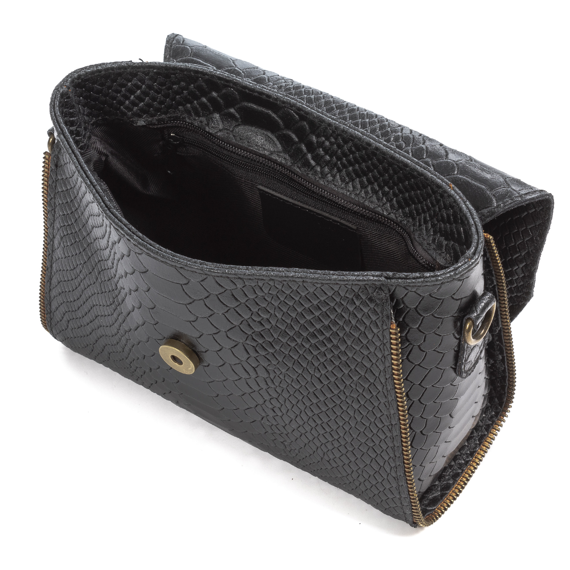 Mariola Borsa a tracolla Donna. Pelle autentica Camoscio Inciso Serpente