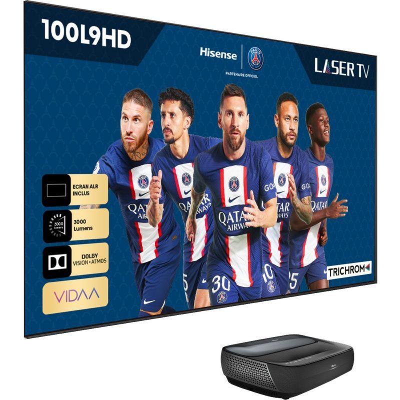 Vidéoprojecteur home cinéma HISENSE 100L9HD Laser TV + écran 2023