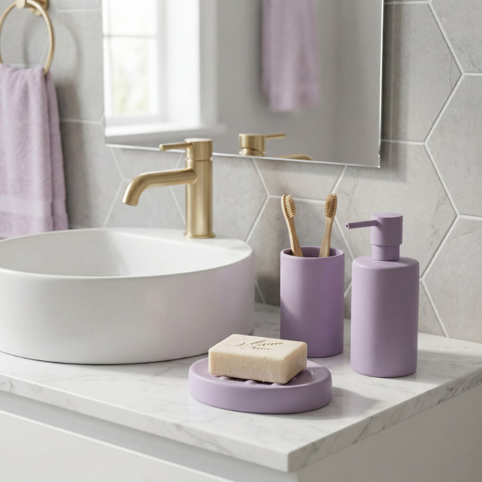 Porte savon Céramique TUBE-MATT Lavande mat Spirella