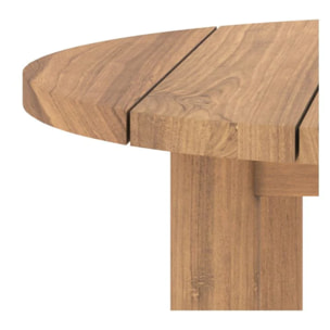 Table basse ronde de jardin en bois de teck massif D80 cm - Aurland