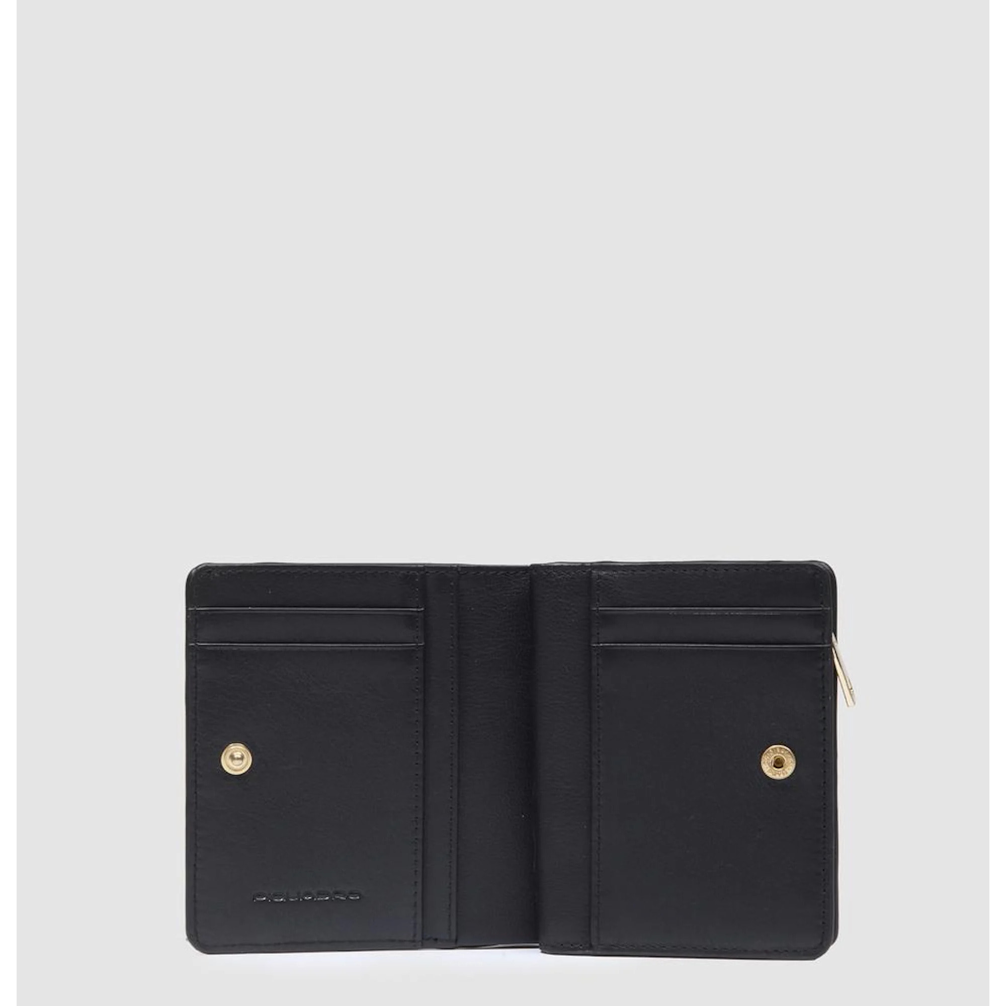 Piquadro Portafogli da in pelle con portamonete, porta carte di credito e protezione RFID