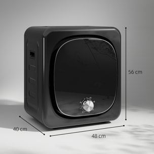 Secadora de Evacuación 4 kg, Secadora de Ropa 800W, Función Antiarrugas, Función Esterilizar, 5 Programas, Carga Frontal, Fácil de Planchar, Tambor Inox, Montable en Pared o Suelo, Negro