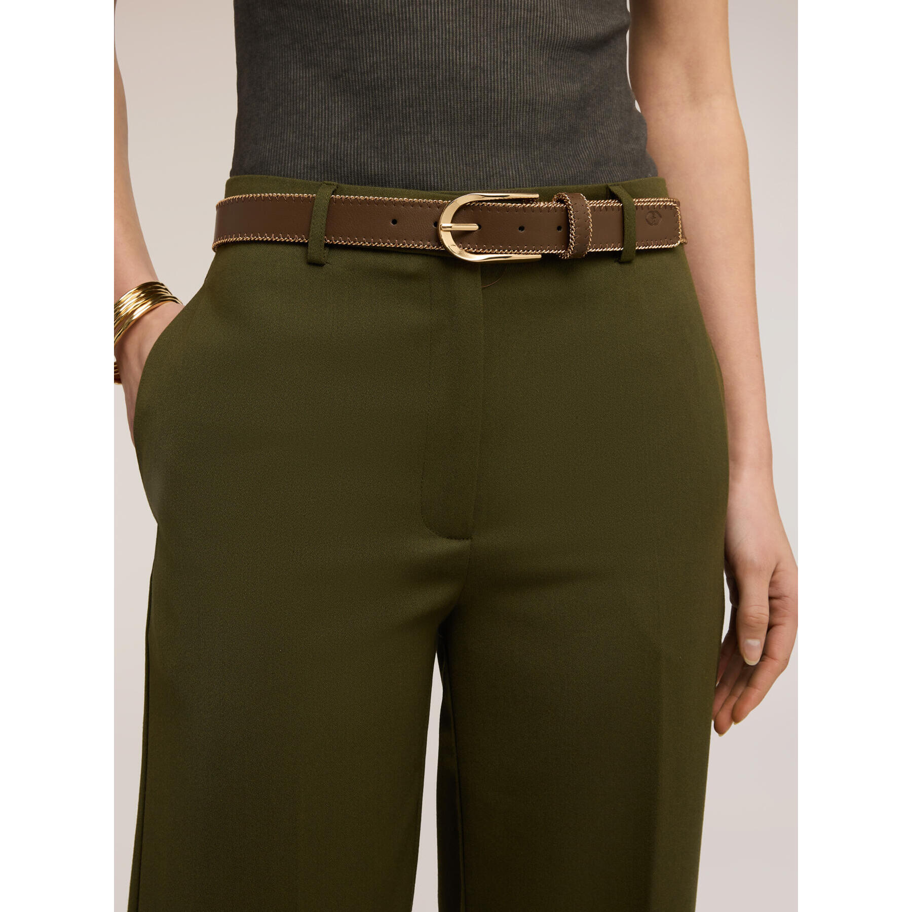 Motivi - Cintura con intreccio a catena - Marrone