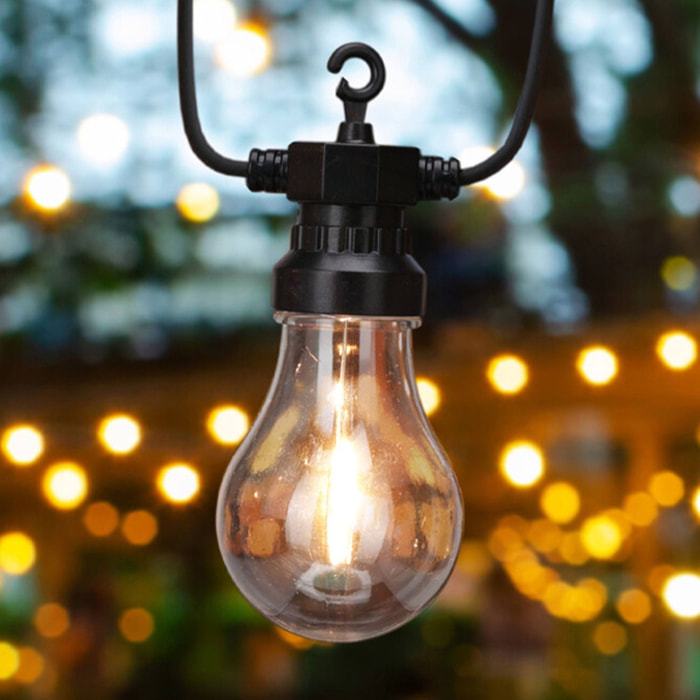 Guirnalda de 10 luces led blanca cálida con temporizador 450cm