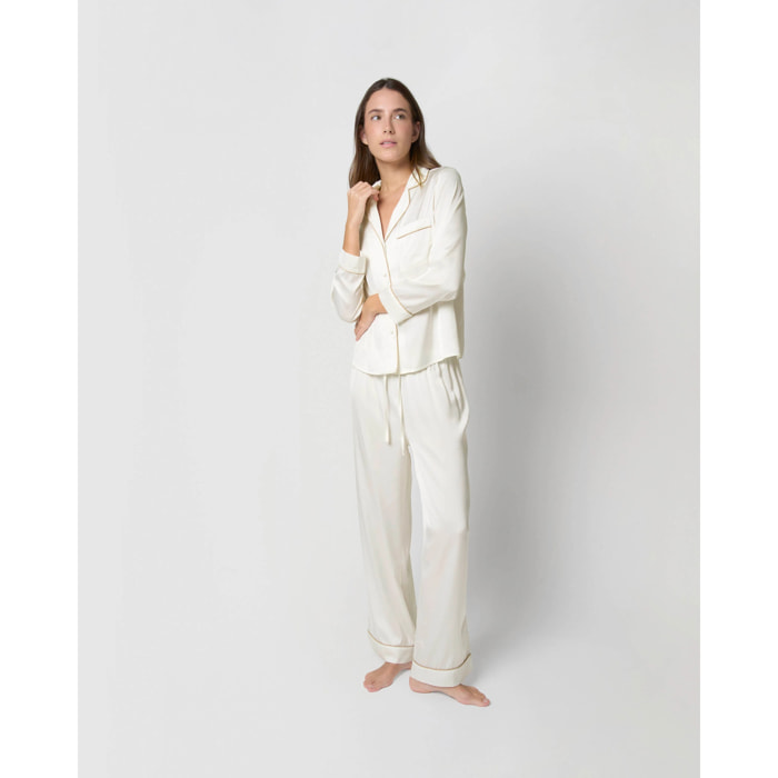 Pigiama lungo in raso da donna Friday naturale