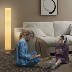 Lámpara de Pie Moderna Lámpara de Salón con Casquillo Máx. 40 W E27 Pantalla de Lino y Marco de Metal para Dormitorio Ø15x120 cm Beige