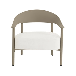 Lot de 2 fauteuils de jardin en plastique et métal "Céora" - Taupe
