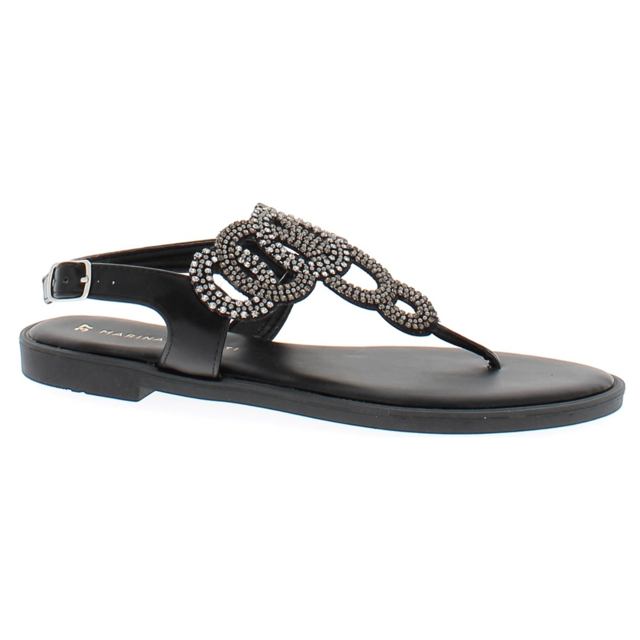 Marina Galanti Scarpe Donna Flat Sandals Flip-Flop Jewel MG 1E168 Black