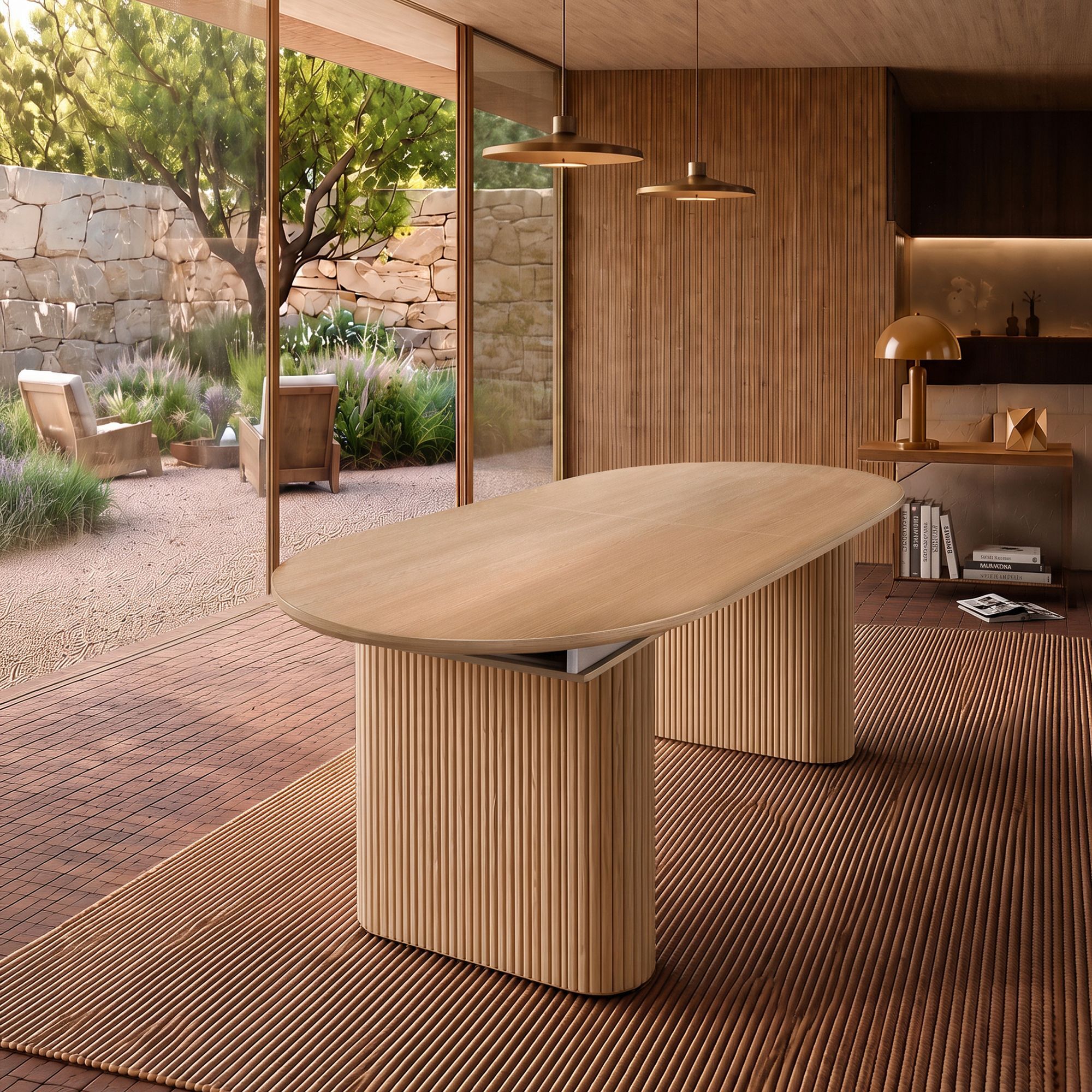 Table extensible 180-230cm effet bois naturel NOCERA