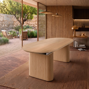 Table extensible 180-230cm effet bois naturel NOCERA