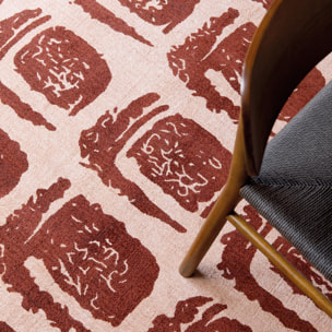Tapis salon et chambre fait à la main en coton motif abstrait