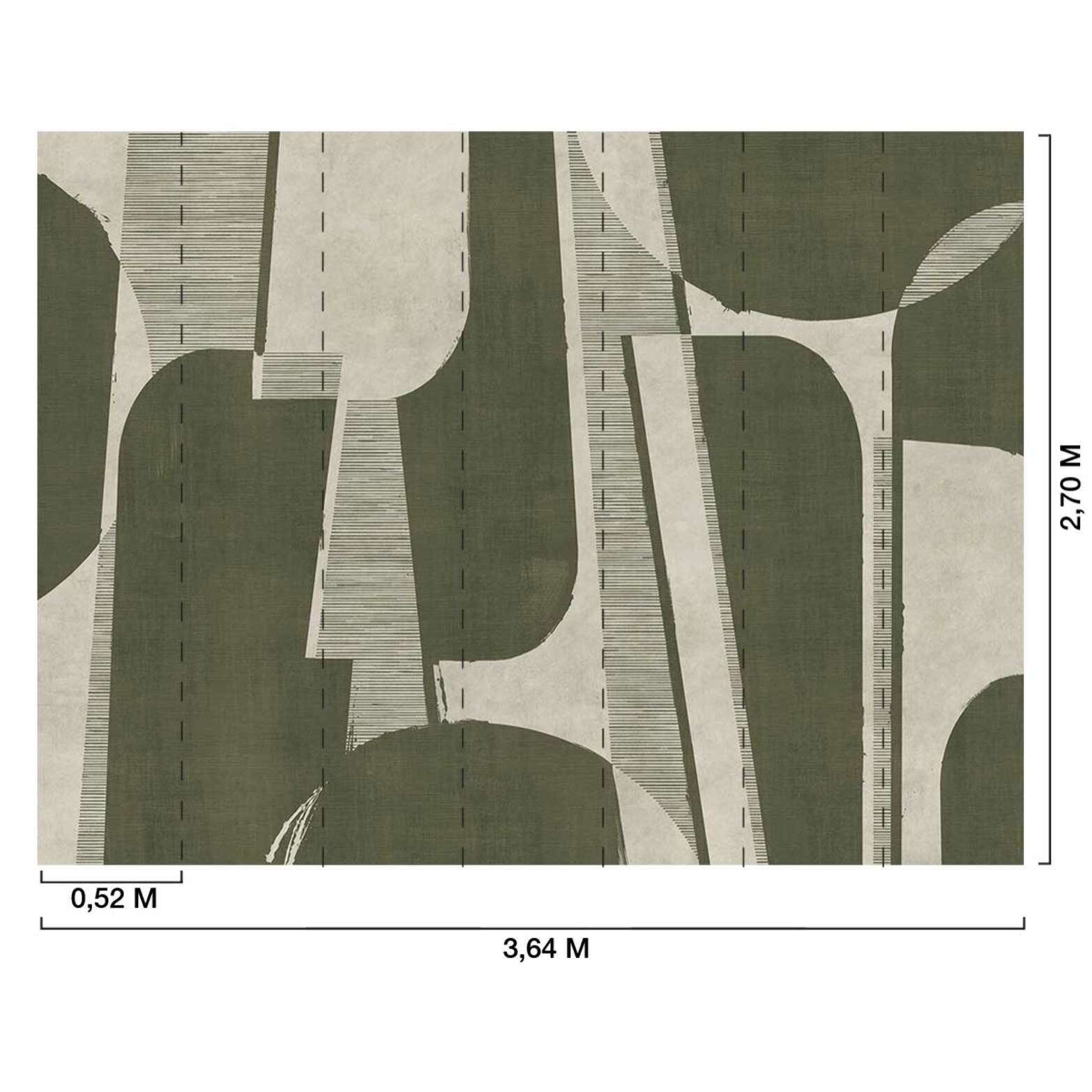 Papier peint panoramique Cadence olive  Intissé