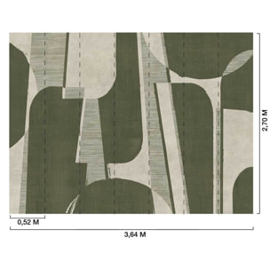 Papier peint panoramique Cadence olive  Intissé