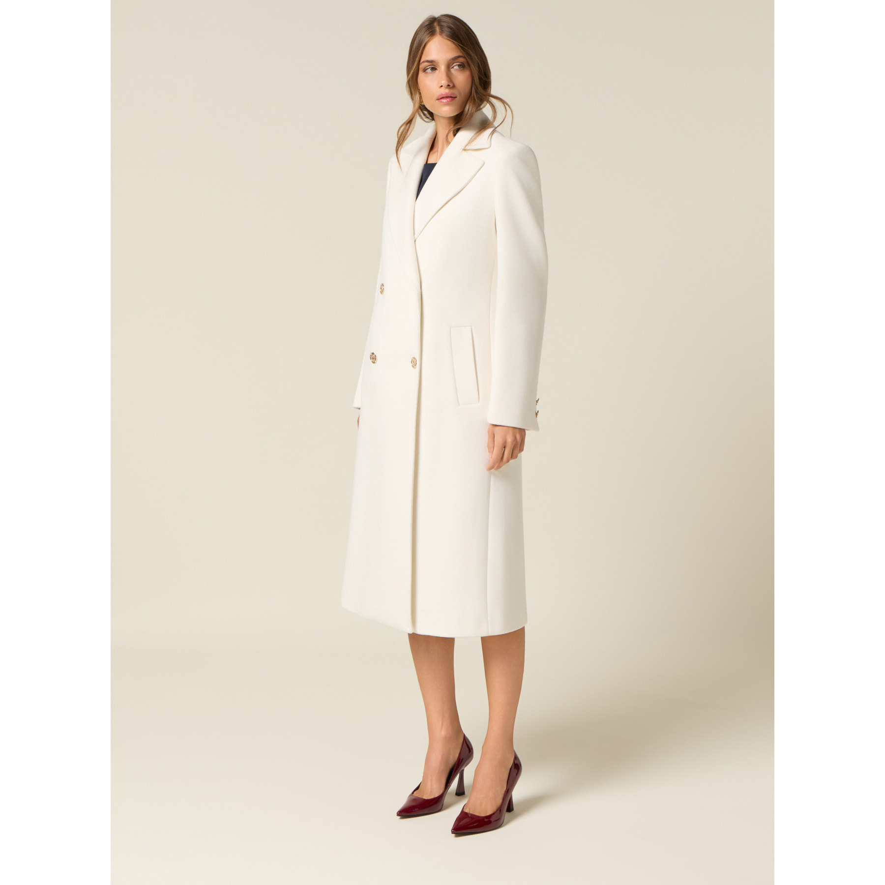 Oltre - Cappotto lungo doppiopetto - Bianco