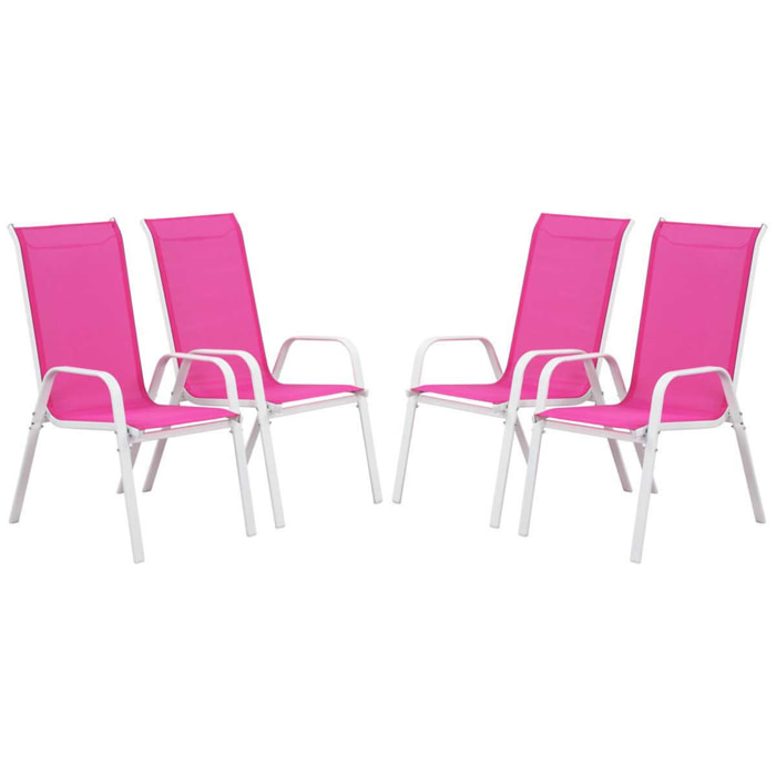 Fauteuil jardin Textilène "Cordoba" - Phoenix - Écru - Lot de 4
