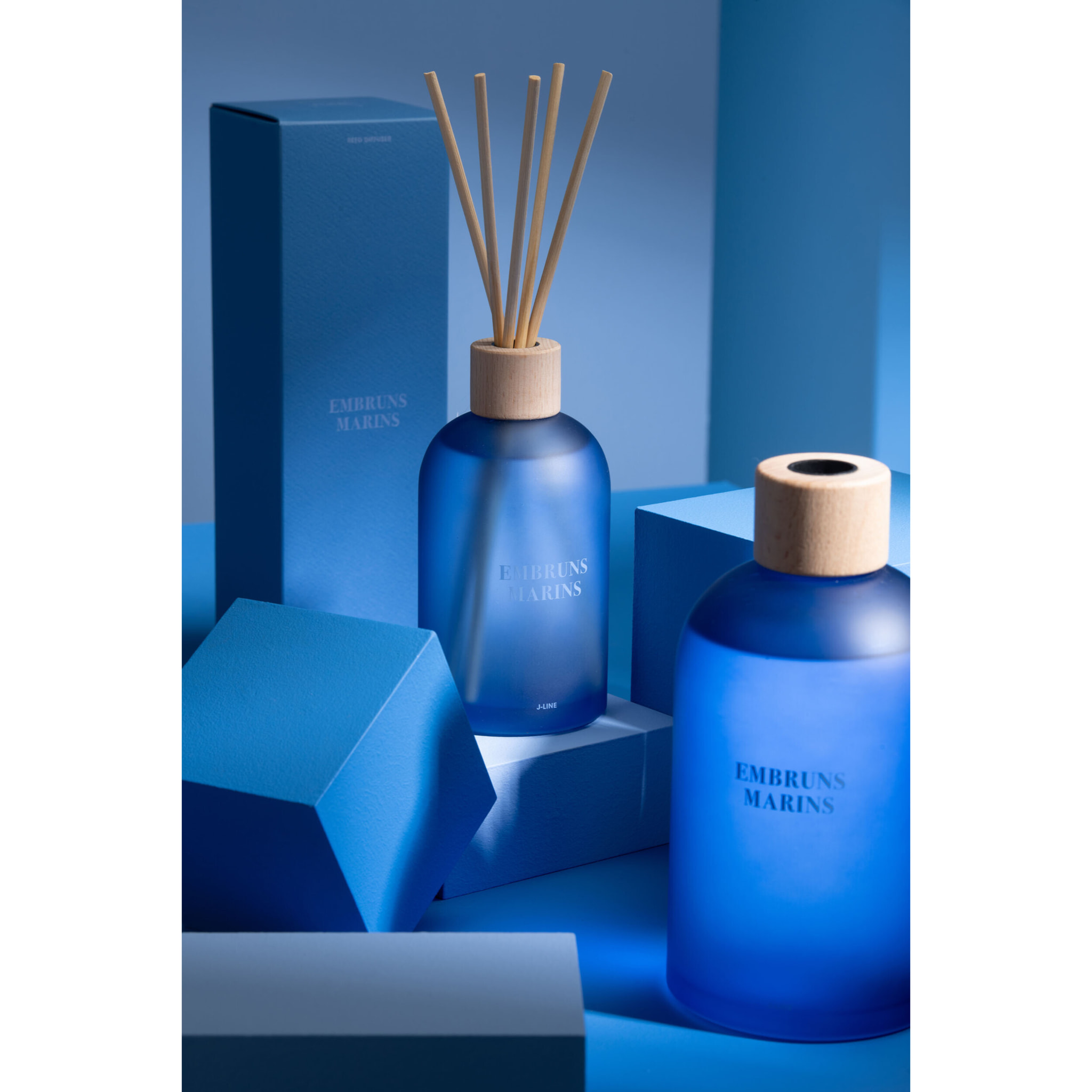 J-Line Bâtonnets parfumés Accords Essentiels - Embruns Marins - bleu - 250ml