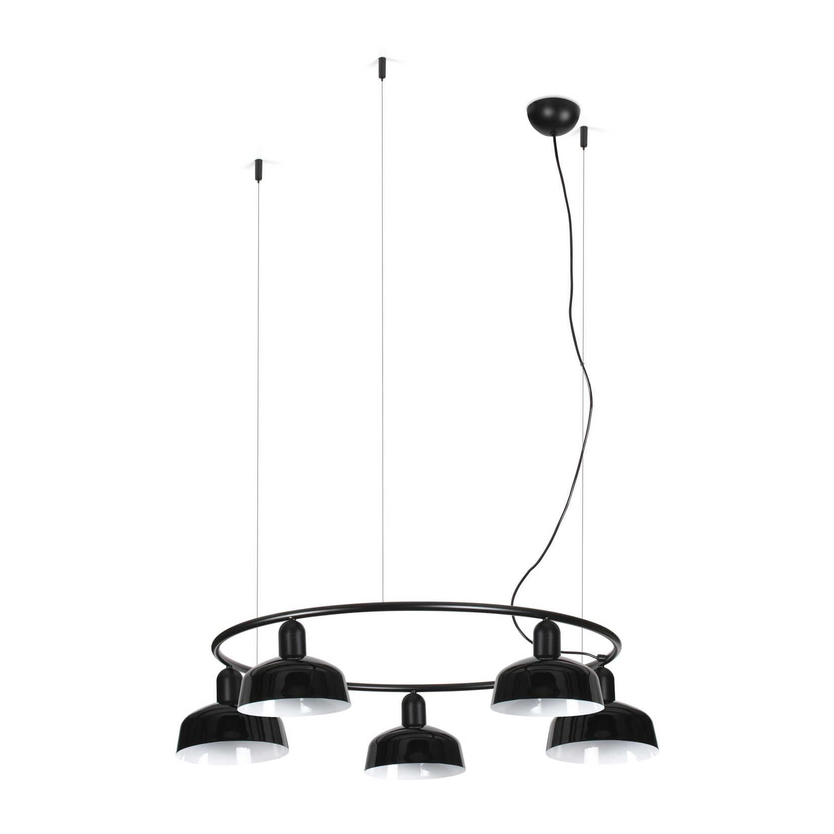 TATAWIN S métal 5L Lampe suspension circulaire noire