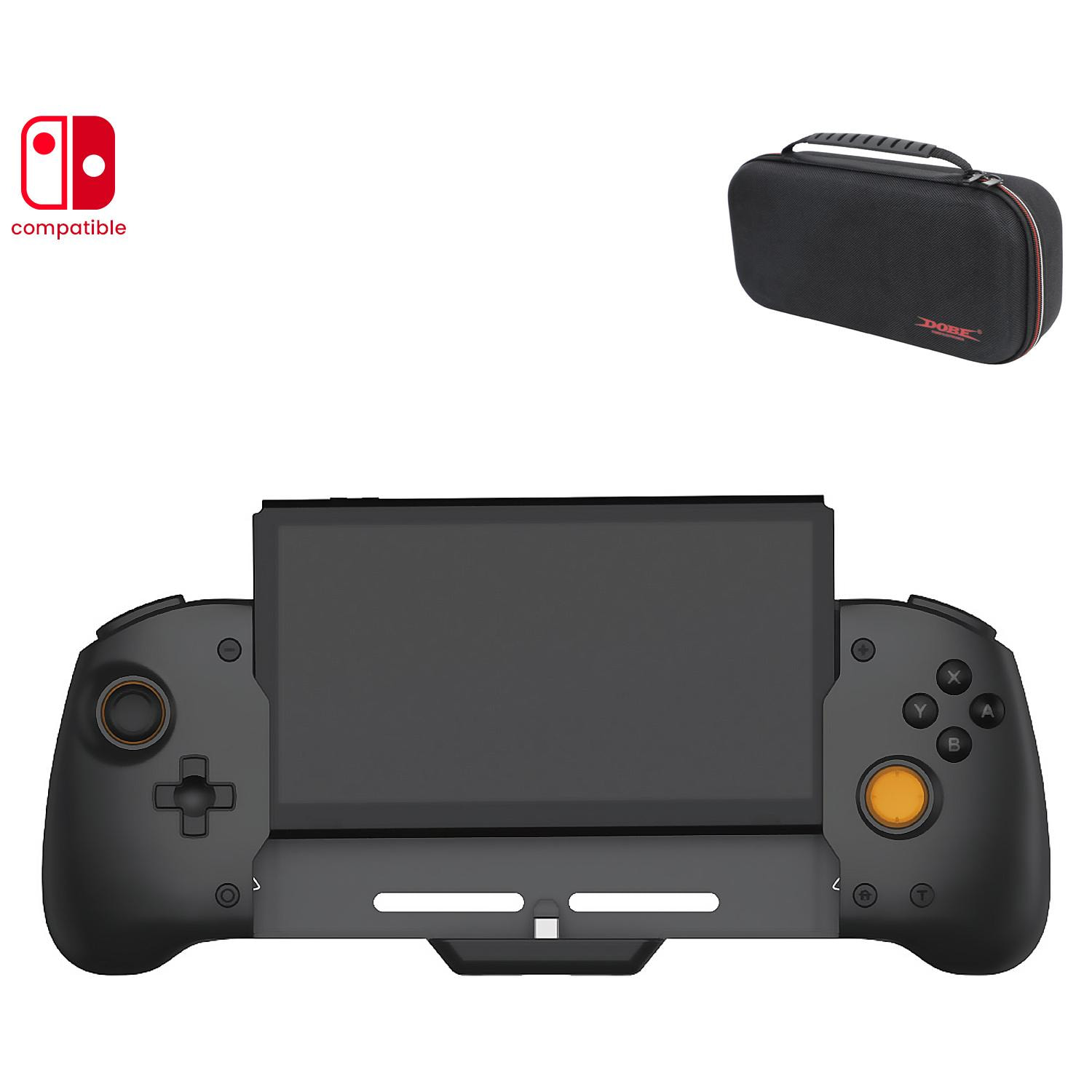 Impugnatura controller compatibile con Nintendo Switch TNS-0160B1. Motori a vibrazione, sensori giroscopici, elevata ergonomia. Include custodia semirigida.