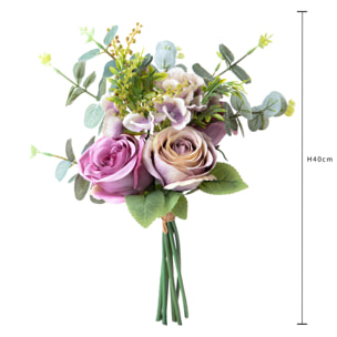 Bouquet Rose/Ortenzia 40 Cm - Pezzi 4 - 16X40X16cm - Colore: Rosa - Bianchi Dino - Fiori Artificiali