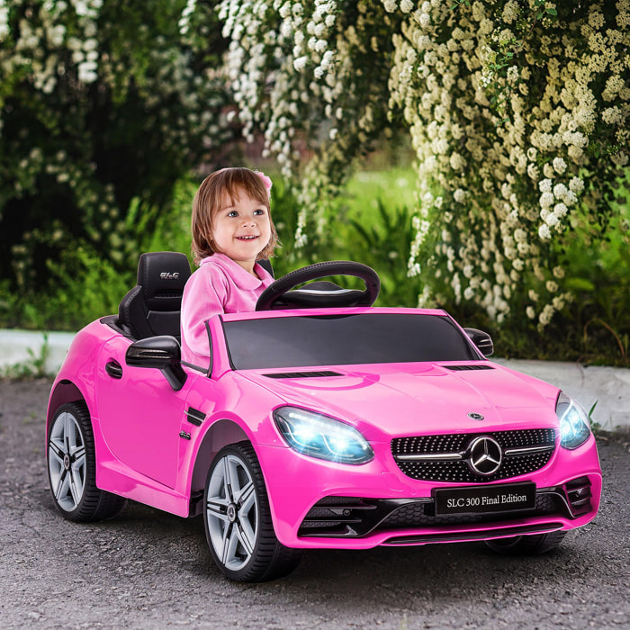 Coche Eléctrico Mercedes SLC 300 12V para Niños 3-6 Años Mando a Distancia Rosa