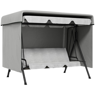 Outsunny Funda Balancín Jardín, Funda Columpio Jardín Exterior, Cubierta de Columpio con Cremallera, Impermeable, 215x155x150 cm, Gris Claro
