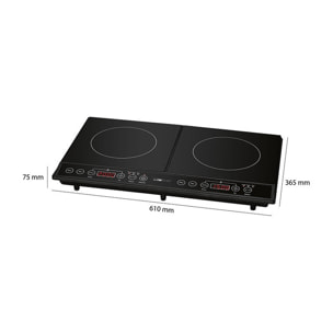 Plaque chauffante double à induction Clatronic DKI 3609 Noir