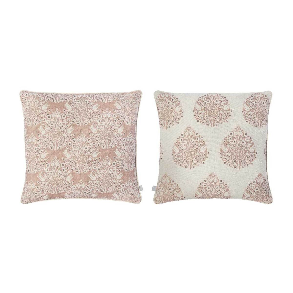 2 Fundas de cojín de algodón BLUE LEAF C 50x50 cm . Disponible en varios colores.