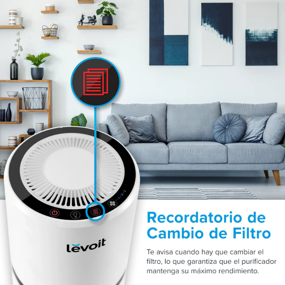 LEVOIT- Purificador de aire TRUE HEPA LV-H132 Blanco