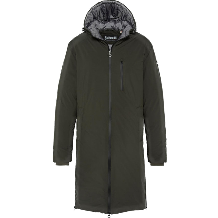 FARGO HOODED ZIPPED EXTRA LONG JACKET 100% POLYESTER Cachi