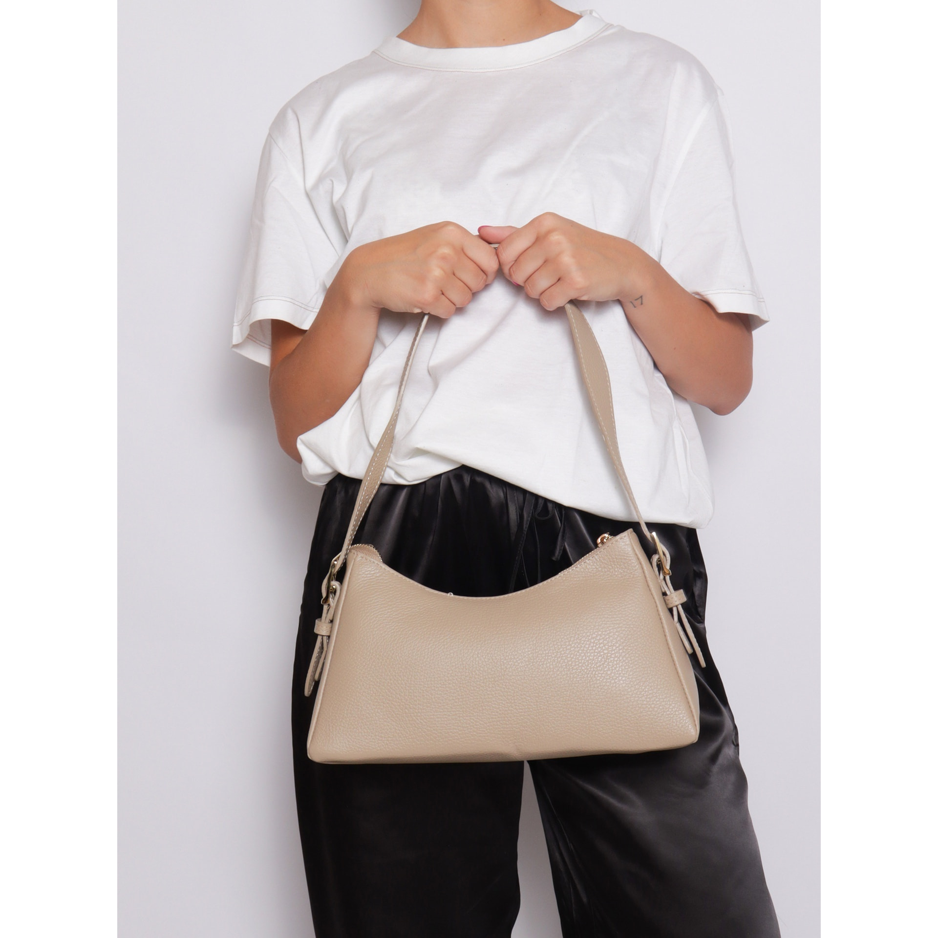 Borsa a mano da donna Made in Italy - Modello Calliope - 100% pelle - 31.0 x 17.0 x 10.0 cm