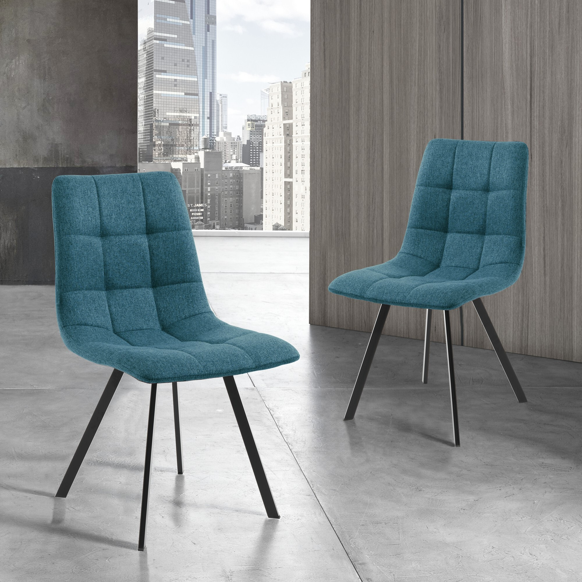 Tomasucci Lot de 4 Chaises rembourrée NEW TANIA BLUE